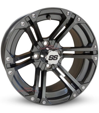 14-inch-RHOX-RX391-black-machined-aluminum-golf-cart-wheels-RHOX-RX281-14x7-4x4-bolt-pattern-101mm-et-25mm-offset