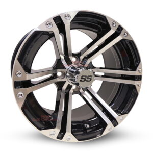 14" Terminator Black/Machined Golf Cart Wheels Set of 4 - RHOX®