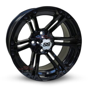 14" Terminator Gloss Black Golf Cart Wheels Set of 4 - RHOX®