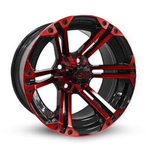 14" Terminator Red/Black Golf Cart Wheels Set of 4 - RHOX®