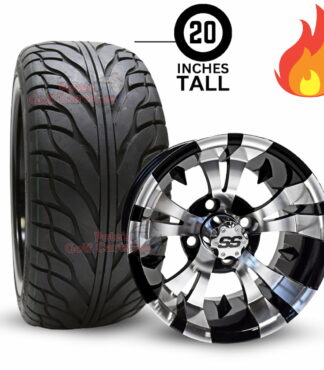 14-inch-Vampire-black-machined-golf-cart-wheels-and-215/35-14-20-inch-tall-RHOX-rxs-street-turf-tires-set-of-4-clubcar-ezgo-yamaha-petesgolfcarts