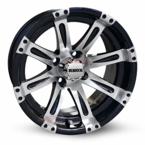 14" Vegas Black/Machined Black Wheels Set of 4 - 14"x6" Centered Offset ET-0 | RHOX®