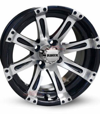 14-inch-Vegas-black-machined-aluminum-golf-cart-wheels-14x7-4x4-bolt-pattern-101mm-et-25mm-offset
