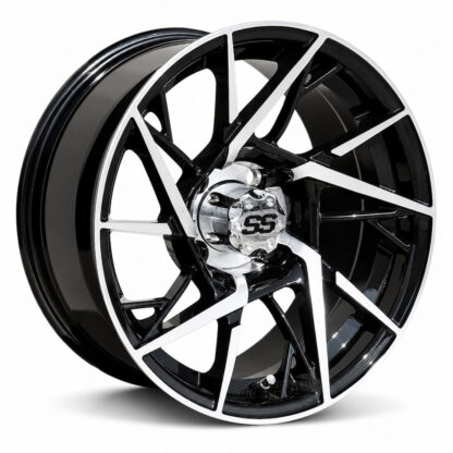 14-inch-avenger-black-machined-aluminum-golf-cart-wheels-14x7-ET-25mm-offset-yamaha-clubcar-ezgo-petesgolfcarts-com-pgc
