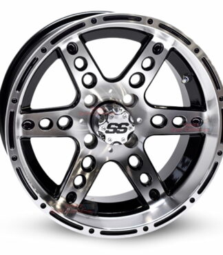 14-inch-dominator-black-machined-aluminum-golf-cart-wheels-14x7-4x4-bolt-pattern-101mm-et-25mm-offset