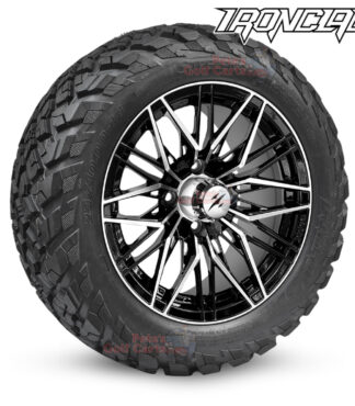 14-inch-hornet-black-machined-golf-cart-wheels-and-23x10-14-ironclad-hybrid-all-terrain-tires-combo-ezgo-clubcar-yamaha-petesgolfcarts-BNDL-TR1408-WH1435
