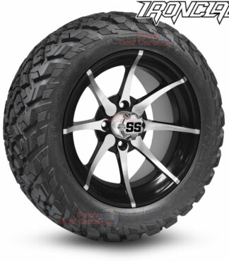 14-inch-kraken-machined-black-golf-cart-wheels-and-23x10-14-ironclad-p3118-wanda-edge-all-terrain-tires-combo-petesgolfcarts-BNDL-TR1408-WH1402