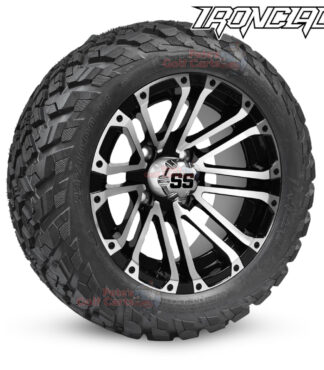 14-inch-lancer-black-machined-golf-cart-wheels-and-23x10-14-ironclad-hybrid-all-terrain-tires-combo-ezgo-clubcar-yamaha-petesgolfcarts-BNDL-TR1408-WH1424