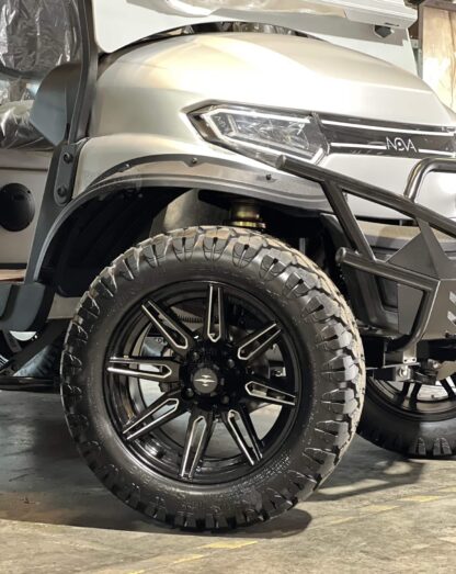 14-inch-lynx-black-machined-golf-cart-wheels-and-23x10.5-12-stinger-dot-all-terrain-golf-cart-tires-combo-SGC-Beast-golf-cart-wheel-collection-set-of-4