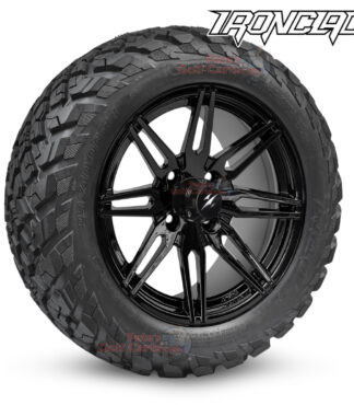 14-inch-lynx-gloss-black-golf-cart-wheels-and-23x10-14-ironclad-hybrid-all-terrain-tires-combo-ezgo-clubcar-yamaha-petesgolfcarts-BNDL-TR1408-WH1437