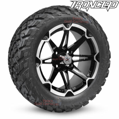 14-inch-mongoose-machined-black-golf-cart-wheels-and-23x10-14-ironclad-p3118-wanda-edge-all-terrain-tires-combo-petesgolfcarts-BNDL-TR1408-WH1468