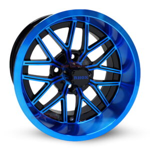 14" Nighthawk Blue/Black Golf Cart Wheels Set of 4 | RHOX®