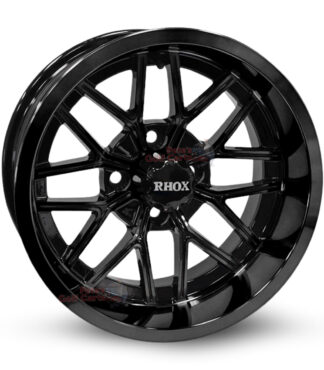 14-inch-nighthawk-gloss-black-aluminum-golf-cart-wheels-RHOX-RX281-14x7-4x4-bolt-pattern-101mm-et-25mm-offset