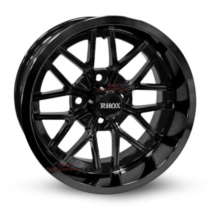 14-inch-nighthawk-gloss-black-aluminum-golf-cart-wheels-RHOX-RX281-14x7-4x4-bolt-pattern-101mm-et-25mm-offset