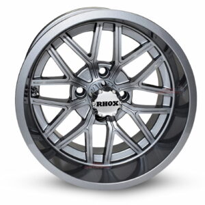 14" Nighthawk Gunmetal Golf Cart Wheels Set of 4 - RHOX®