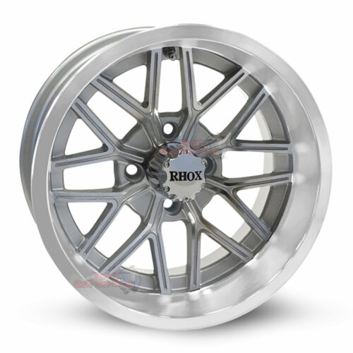 14-inch-nighthawk-machined-silver-aluminum-golf-cart-wheels-RHOX-RX281-14x7-4x4-bolt-pattern-101mm-et-25mm-offset
