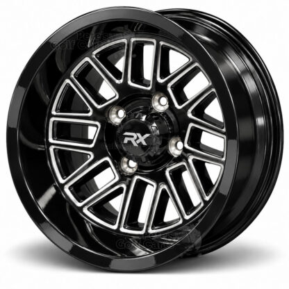 14-inch-onyx-gloss-black-machined-aluminum-golf-cart-wheels-RHOX-14x10-4x101.6mm-bolt-pattern-ET-50mm-Clubcar-ezgo-yamaha-petesgolfcarts