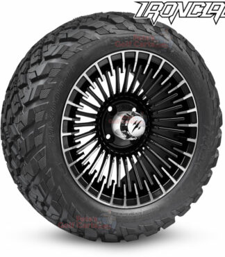 14-inch-piranha-machined-black-golf-cart-wheels-and-23x10-14-ironclad-p3118-wanda-edge-all-terrain-tires-combo-petesgolfcarts-BNDL-TR1408-WH1452