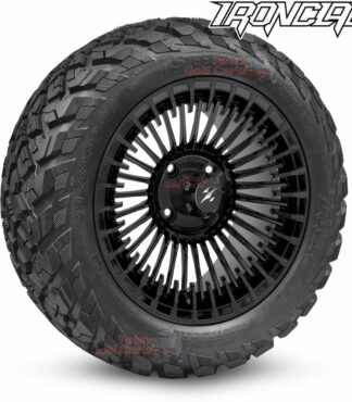 14-inch-piranha-matte-black-satin-golf-cart-wheels-and-23x10-14-ironclad-p3118-wanda-edge-all-terrain-tires-combo-petesgolfcarts-BNDL-TR1408-WH1455
