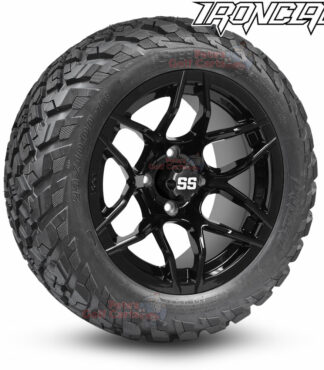 14-inch-rally-gloss-black-golf-cart-wheels-and-23x10-14-ironclad-p3118-wanda-edge-all-terrain-tires-combo-petesgolfcarts-BNDL-TR1408-WH1427