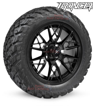 14-inch-saber-tooth-gloss-black-golf-cart-wheels-and-23x10-14-ironclad-hybrid-all-terrain-tires-combo-ezgo-clubcar-yamaha-petesgolfcarts-BNDL-TR1408-WH1441