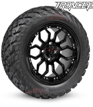 14-inch-scorpion-gloss-black-golf-cart-wheels-and-23x10-14-ironclad-hybrid-all-terrain-tires-combo-ezgo-clubcar-yamaha-petesgolfcarts-BNDL-TR1408-WH1444