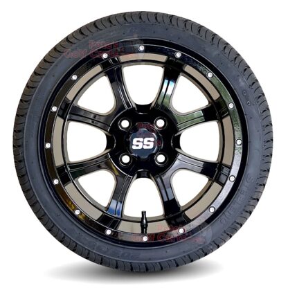 14-inch-night-stalker-golf-cart-wheels-and-205/30-14-dot-low-profile-tires-street-turf-set-of-4