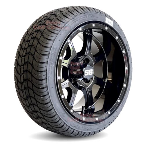 14-inch-night-stalker-golf-cart-wheels-and-205/30-14-dot-low-profile-tires-street-turf-set-of-4