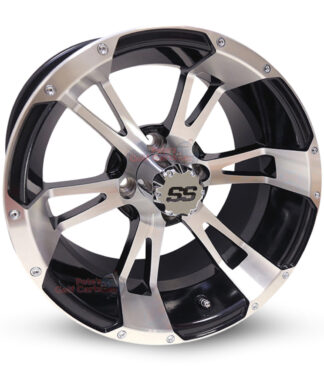 14-inch-stallion-black-machined-aluminum-golf-cart-wheels-RHOX-RX281-14x7-4x4-bolt-pattern-101mm-et-25mm-offset