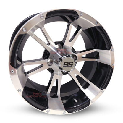 14-inch-stallion-black-machined-aluminum-golf-cart-wheels-RHOX-RX281-14x7-4x4-bolt-pattern-101mm-et-25mm-offset