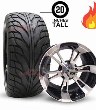 14-inch-stallion-black-machined-golf-cart-wheels-and-215/35-14-20-inch-tall-RHOX-rxs-street-turf-tires-set-of-4-clubcar-ezgo-yamaha-petesgolfcarts
