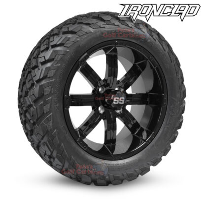 14-inch-tempest-gloss-black-golf-cart-wheels-and-23x10-14-ironclad-hybrid-all-terrain-tires-combo-ezgo-clubcar-yamaha-petesgolfcarts-BNDL-TR1408-WH1407