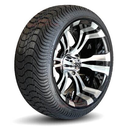 14-inch-vampire-black-machined-aluminum-golf-cart-wheels-205:30-14-dot-low-profile-tires-set-of-4-combo-ezgo-yamaha-clubcar-tread-2