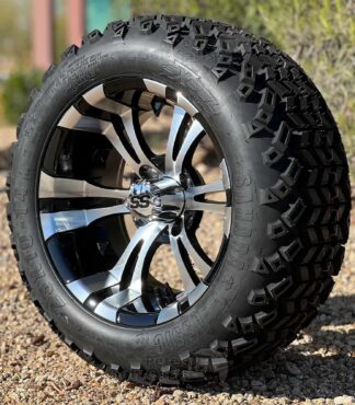 14-inch-vampire-black-machined-golf-cart-wheels-14x7-and-23x10-14-excel-sahara-classic-dot-all-terrain-tires-combo-lifted-ezgo-clubcar-yamaha