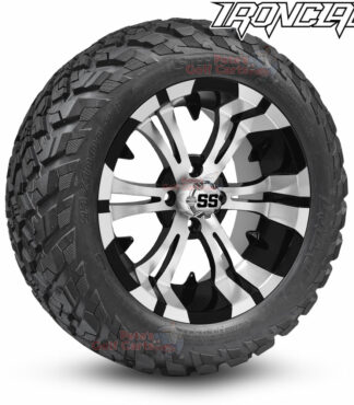 14-inch-vampire-black-machined-golf-cart-wheels-and-23x10-14-ironclad-p3118-wanda-edge-all-terrain-tires-combo-petesgolfcarts-BNDL-TR1408-WH1413