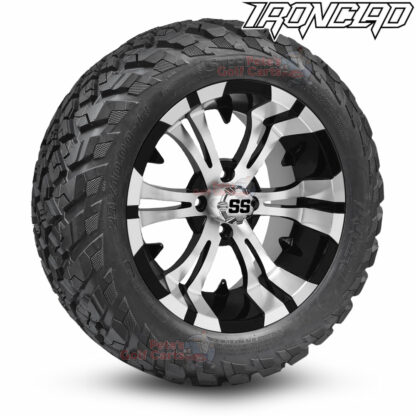 14-inch-vampire-black-machined-golf-cart-wheels-and-23x10-14-ironclad-p3118-wanda-edge-all-terrain-tires-combo-petesgolfcarts-BNDL-TR1408-WH1413