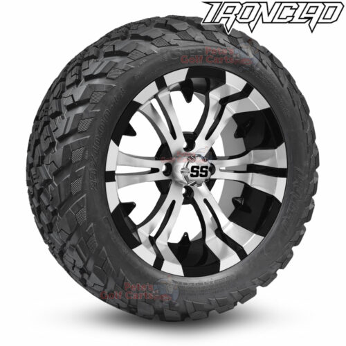 14-inch-vampire-black-machined-golf-cart-wheels-and-23x10-14-ironclad-p3118-wanda-edge-all-terrain-tires-combo-petesgolfcarts-BNDL-TR1408-WH1413