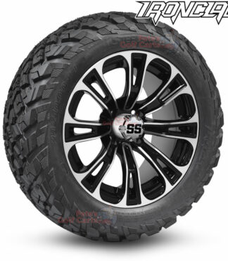 14-inch-vector-machined-black-golf-cart-wheels-and-23x10-14-ironclad-p3118-wanda-edge-all-terrain-tires-combo-petesgolfcarts-BNDL-TR1408-WH1418