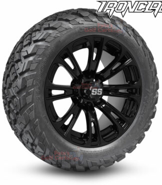 14-inch-voodoo-gloss-black-golf-cart-wheels-and-23x10-14-ironclad-p3118-wanda-edge-all-terrain-tires-combo-petesgolfcarts-BNDL-TR1408-WH1421