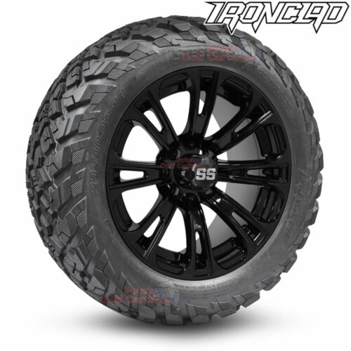 14-inch-voodoo-gloss-black-golf-cart-wheels-and-23x10-14-ironclad-p3118-wanda-edge-all-terrain-tires-combo-petesgolfcarts-BNDL-TR1408-WH1421