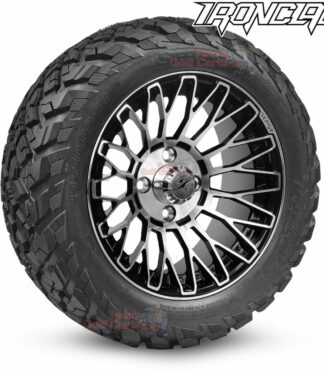 14-inch-vulture-machined-black-golf-cart-wheels-and-23x10-14-ironclad-p3118-wanda-edge-all-terrain-tires-combo-petesgolfcarts-BNDL-TR1408-WH1465