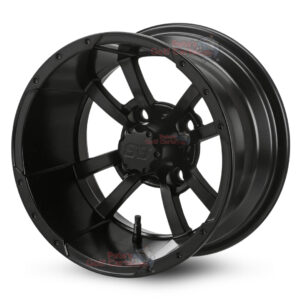 14″ Storm Trooper Matte Black Golf Cart Wheels Set of 4 | ET -15mm 14″x7″