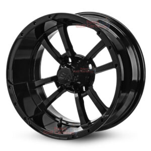 14″ Storm Trooper Gloss Black Golf Cart Wheels Set of 4 | ET -15mm 14″x7″