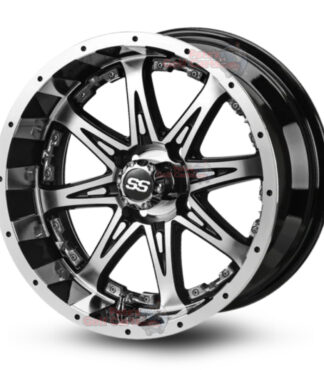 14141-14-inch-Revenge-Black-Machined-CHROME-Petes-Golf-Carts-Club-Car-EZGO-Yamaha