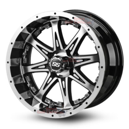 14141-14-inch-Revenge-Black-Machined-CHROME-Petes-Golf-Carts-Club-Car-EZGO-Yamaha