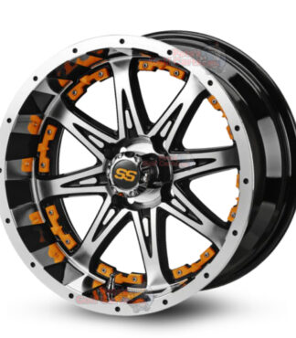14141-14-inch-Revenge-Black-Machined-ORANGE-Petes-Golf-Carts-Club-Car-EZGO-Yamaha