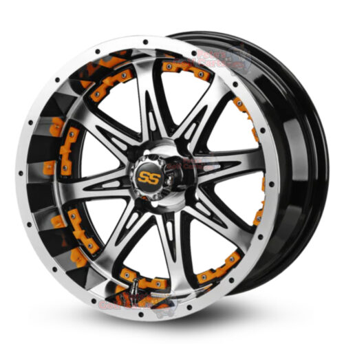 14141-14-inch-Revenge-Black-Machined-ORANGE-Petes-Golf-Carts-Club-Car-EZGO-Yamaha