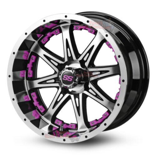 14141-14-inch-Revenge-Black-Machined-PINK-Petes-Golf-Carts-Club-Car-EZGO-Yamaha