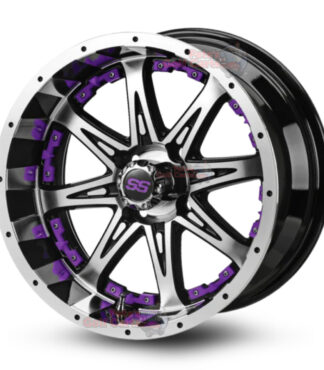 14141-14-inch-Revenge-Black-Machined-PURPLE-Petes-Golf-Carts-Club-Car-EZGO-Yamaha