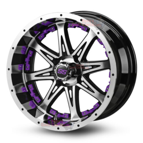 14141-14-inch-Revenge-Black-Machined-PURPLE-Petes-Golf-Carts-Club-Car-EZGO-Yamaha